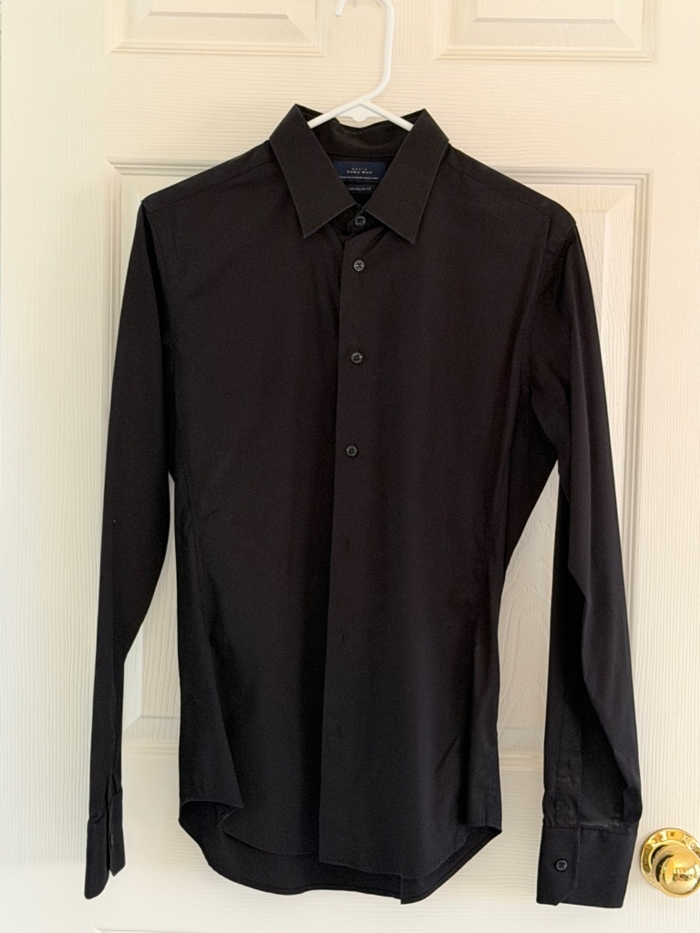 Zara Men's Black Long-Sleeve Dress Shirt